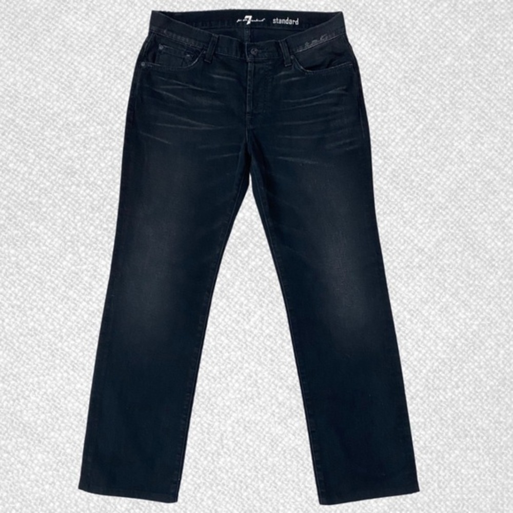 7 For All Mankind Men's Standard Black Distressed Jeans Size 33